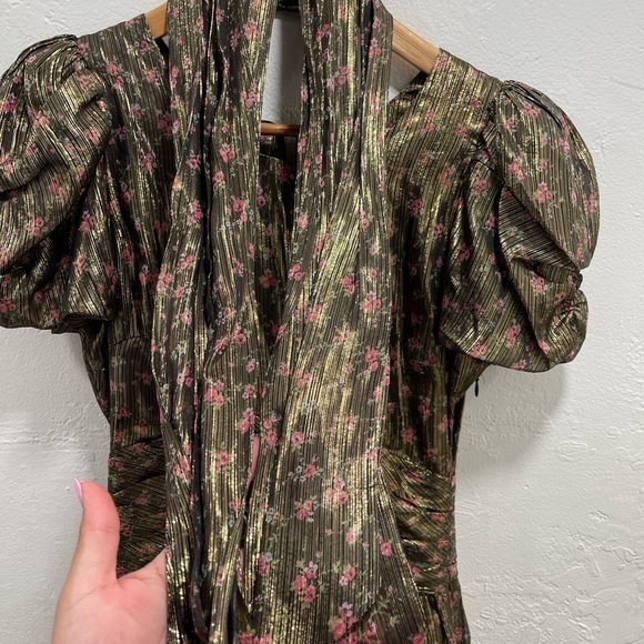 LoveShackFancy Mercy Mini Dress Gold - Picture 6 of 6